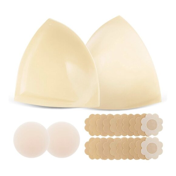 Sticky Bra Inserts Push Up - Double Sided Adhesive Breast Pads Sz Large - Picture 7 of 12